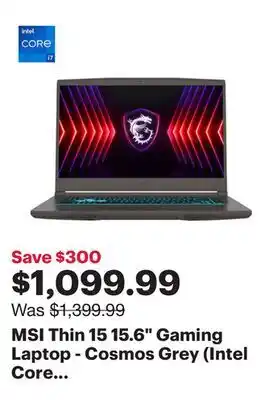 Best Buy MSI Thin 15 15.6 Gaming Laptop - Cosmos Grey (Intel Core i7-13620H/512GB/16GB RAM/GeForce RTX 4050) offer