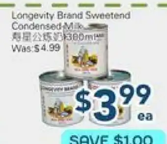 Oceans Fresh Food Market Longevity Brand Sweetend Condensed Milk offer