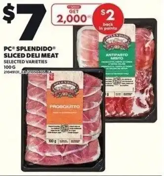 Independent Grocer Pc splendido sliced deli meat offer