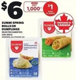 Independent Grocer Summ! spring rolls or dumplings offer