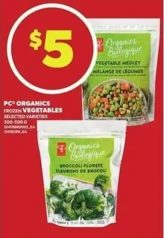 Independent Grocer PC organics frozen vegetables offer
