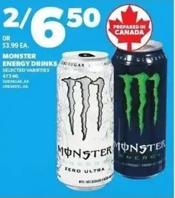 Independent Grocer Monster energy drinks offer