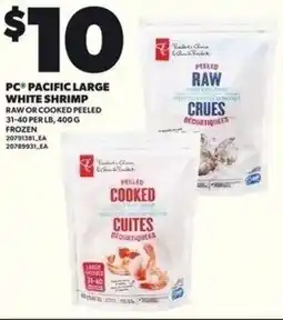 Independent Grocer PC pacific large white shrimp offer
