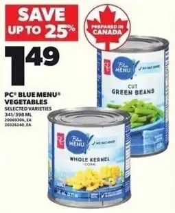 Independent Grocer PC blue menu vegetables offer