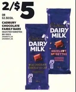Independent Grocer Cadbury chocolate family bars offer