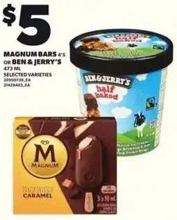 Independent Grocer Magnum bars or ben & jerry's offer