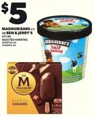 Independent Grocer Magnum bars or ben & jerry's offer