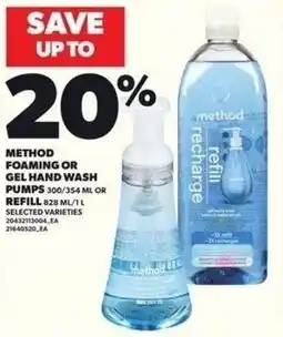 Independent Grocer Method foaming or gel hand wash pumps 300/354 ml or refill offer