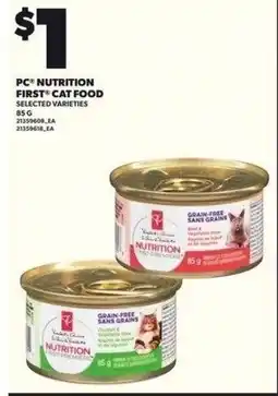 Independent Grocer PC nutrition first cat food offer