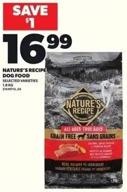 Independent Grocer Nature's recipe dog food offer