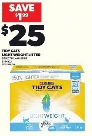 Independent Grocer Tidy cats light weight litter offer