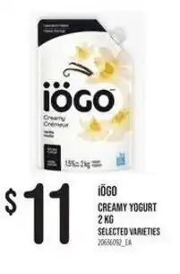Independent Grocer İögo creamy yogurt offer