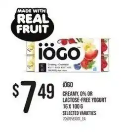 Independent Grocer Iogo creamy, 0% or lactose-free yogurt offer