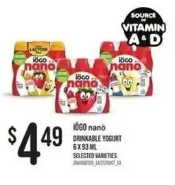 Independent Grocer Iogo nano drinkable yogurt offer