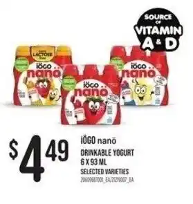 Independent Grocer Iogo nano drinkable yogurt offer