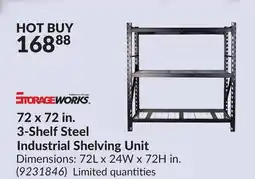 Princess Auto 72 x 72 in. 3-Shelf Steel Industrial Shelving Unit offer