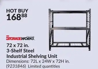 Princess Auto 72 x 72 in. 3-Shelf Steel Industrial Shelving Unit offer