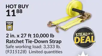 Princess Auto Power Fist 2 in. x 27 ft10,000 lb Ratchet Tie-Down Strap offer