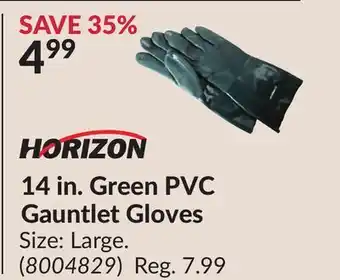 Princess Auto 14 in. Green PVC Gauntlet Gloves offer
