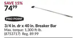 Princess Auto PRO POINT 3/4 in. dr x 40 in. Breaker Bar offer