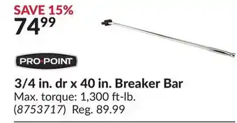 Princess Auto PRO POINT 3/4 in. dr x 40 in. Breaker Bar offer