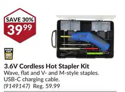 Princess Auto Power Fist 3.6V Cordless Hot Stapler Kit offer