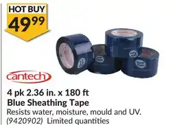 Princess Auto 4 pk 2.36 in. x 180 Blue Sheathing Tape offer