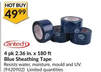Princess Auto 4 pk 2.36 in. x 180 Blue Sheathing Tape offer