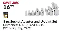 Princess Auto 8 pc Socket Adapter and U-Joint Set offer