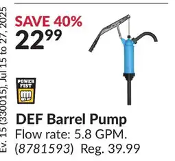 Princess Auto DEF Barrel Pump offer