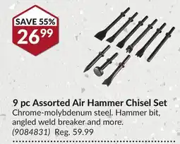 Princess Auto 9 pc Assorted Air Hammer Chisel Set offer