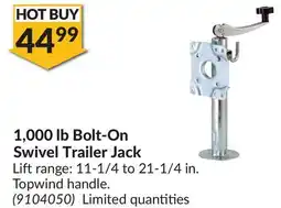 Princess Auto 1,000 lb Bolt-On Swivel Trailer Jack offer