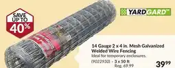 Princess Auto 14 Gauge 2 x 4 in. Mesh Galvanized Welded Wire Fencing 3 x 50 ft offer