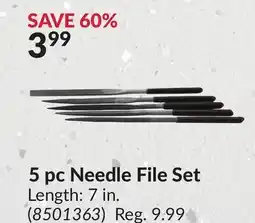 Princess Auto 5 pc Needle File Set offer
