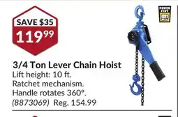 Princess Auto 3/4 Ton Lever Chain Hoist offer