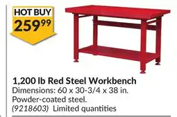 Princess Auto 1,200 lb Red Steel Workbench offer