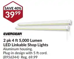 Princess Auto 2 pk 4 ft5,000 Lumen LED Linkable Shop Lights offer