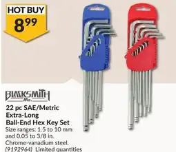Princess Auto 22 pc SAE/Metric Extra-Long Ball-End Hex Key Set offer