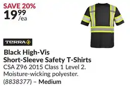 Princess Auto Black High-Vis Short-Sleeve Safety T-Shirts offer