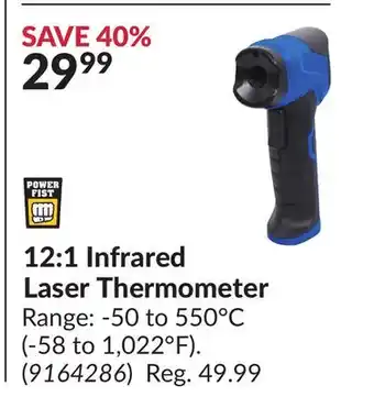 Princess Auto 12:1 Infrared Laser Thermometer offer