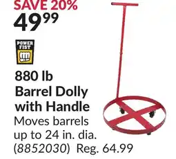 Princess Auto 880 lb Barrel Dolly with Handle offer