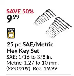 Princess Auto 25 pc SAE/Metric Hex Key Set offer