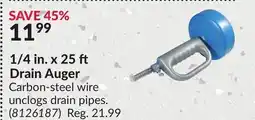 Princess Auto 1/4 in. x 25 Drain Auger offer