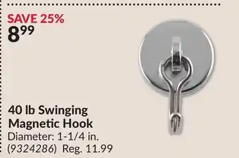 Princess Auto 40 lb Swinging Magnetic Hook offer