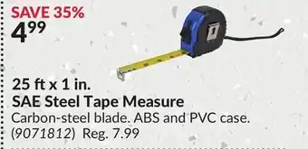 Princess Auto 25 ftx 1 in. SAE Steel Tape Measure offer