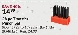 Princess Auto 28 pc Transfer Punch Set offer