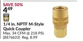 Princess Auto 1/4 in. NPTF M-Style Quick Coupler offer