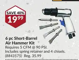 Princess Auto 6 pc Short-Barrel Air Hammer Kit offer