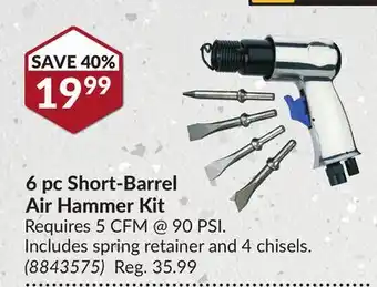 Princess Auto 6 pc Short-Barrel Air Hammer Kit offer