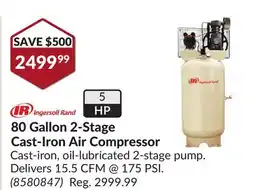 Princess Auto 80 Gallon 2-Stage Cast-Iron Air Compressor offer